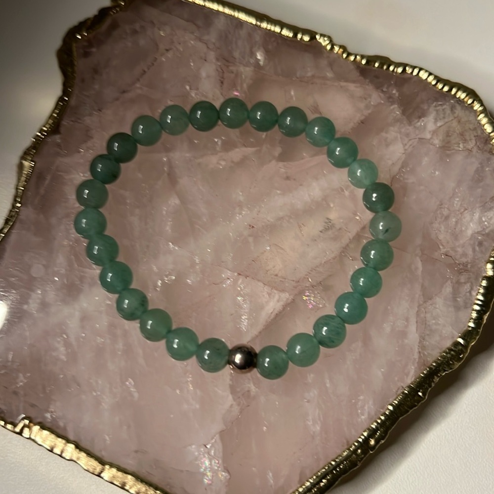Green Aventurine Stretch Gemstone Bracelet